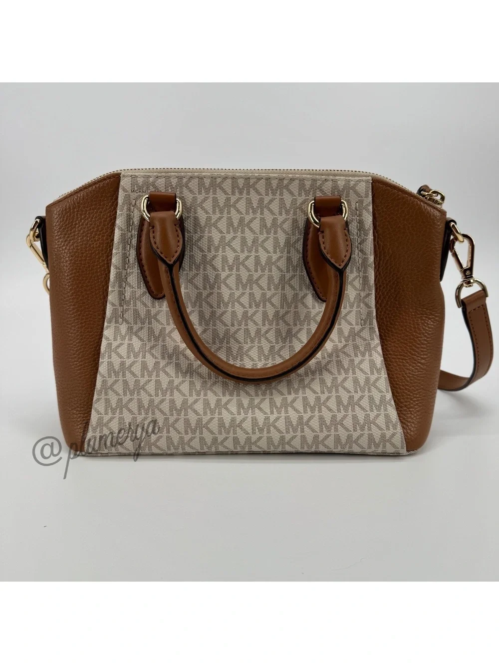 Michael Kors Sienna Medium Messenger Vanilla Acorn Women's Signature Handbag